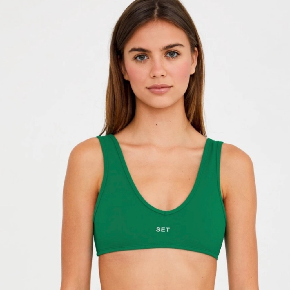 Set active dip bra palm green